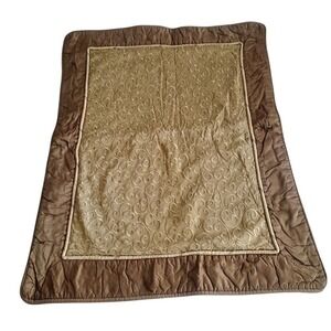 Natori Embossed Decorative Pillow Shams Set of 2 Brown Gold Scroll Pattern